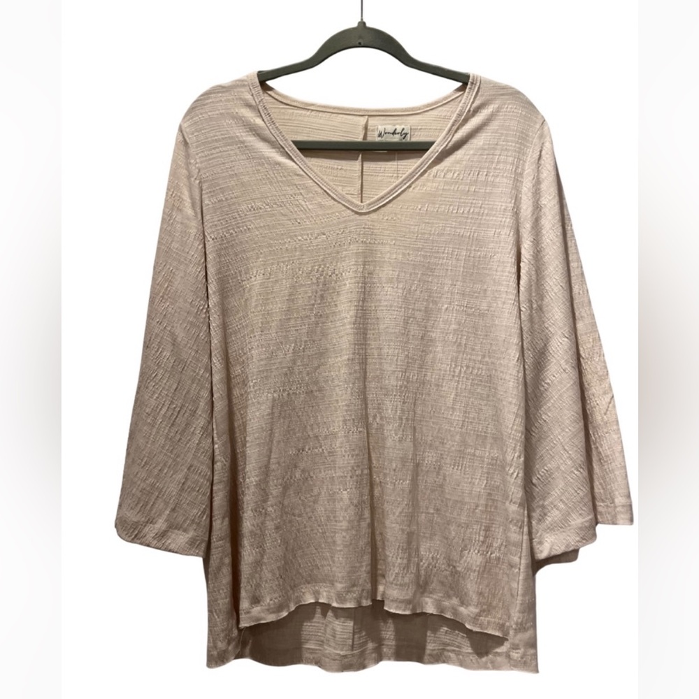 Wonderly bell sleeve top large NWT